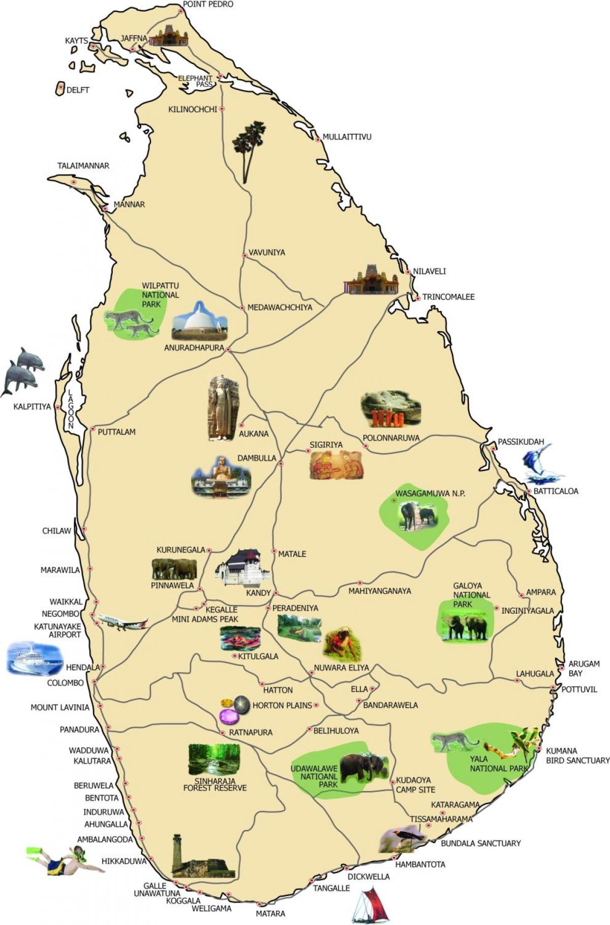 mapa do Sri Lanka em bentota