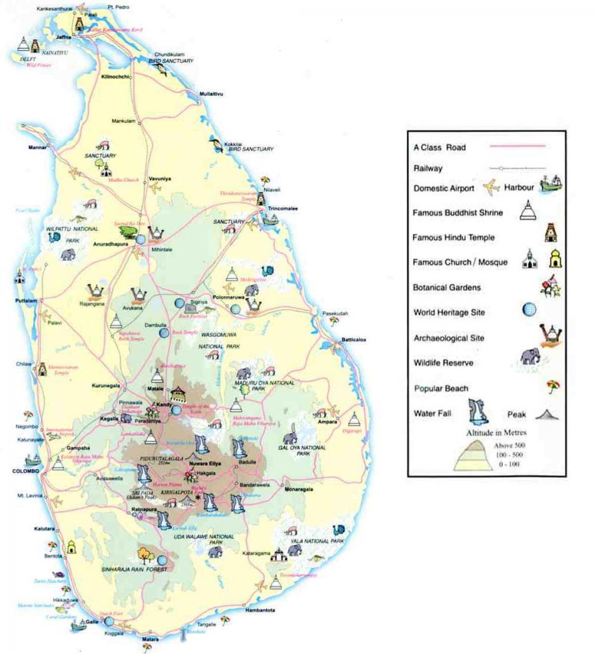 mapa do Sri Lanka informações mapa