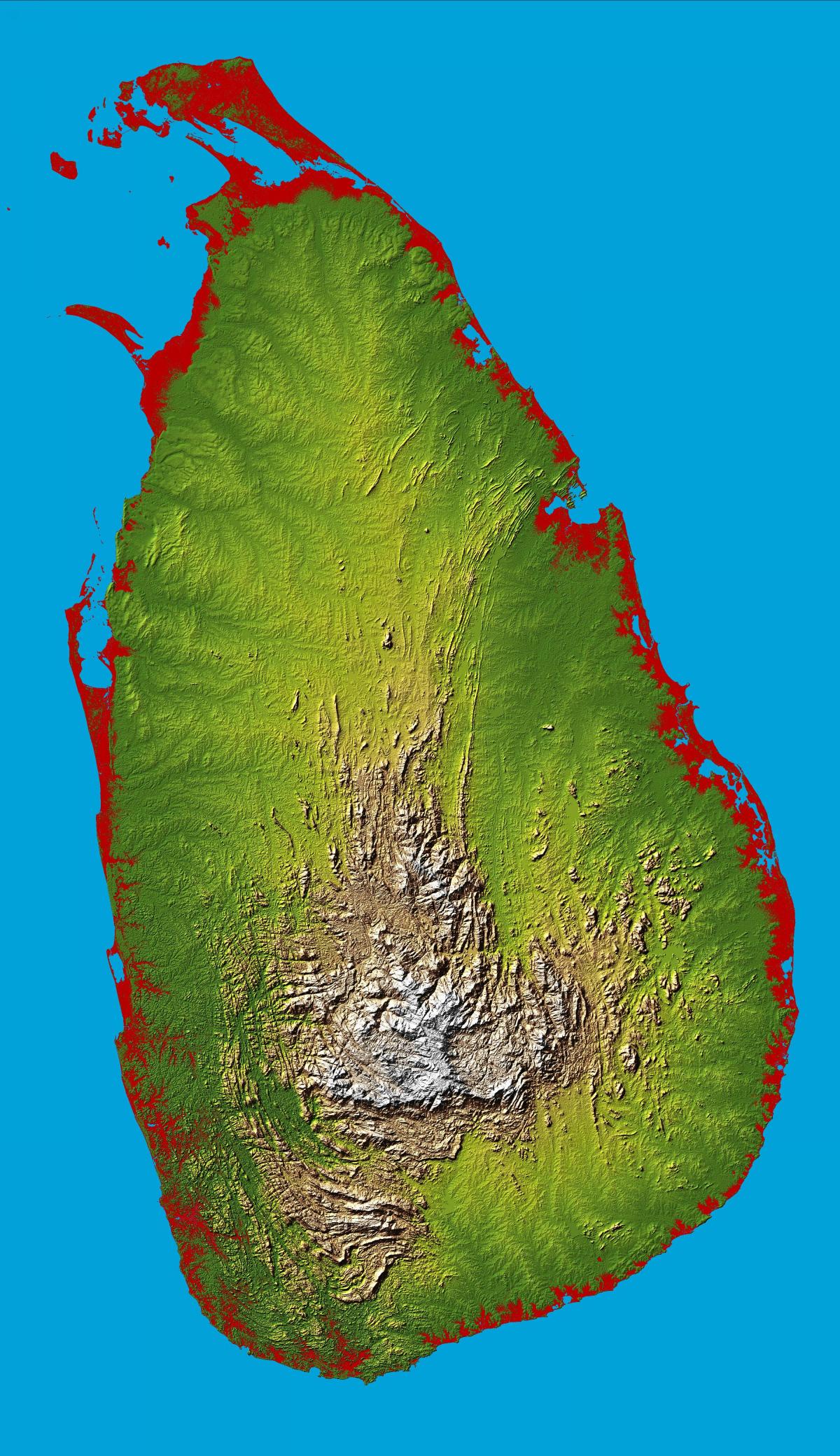 mapa do Sri Lanka 3d