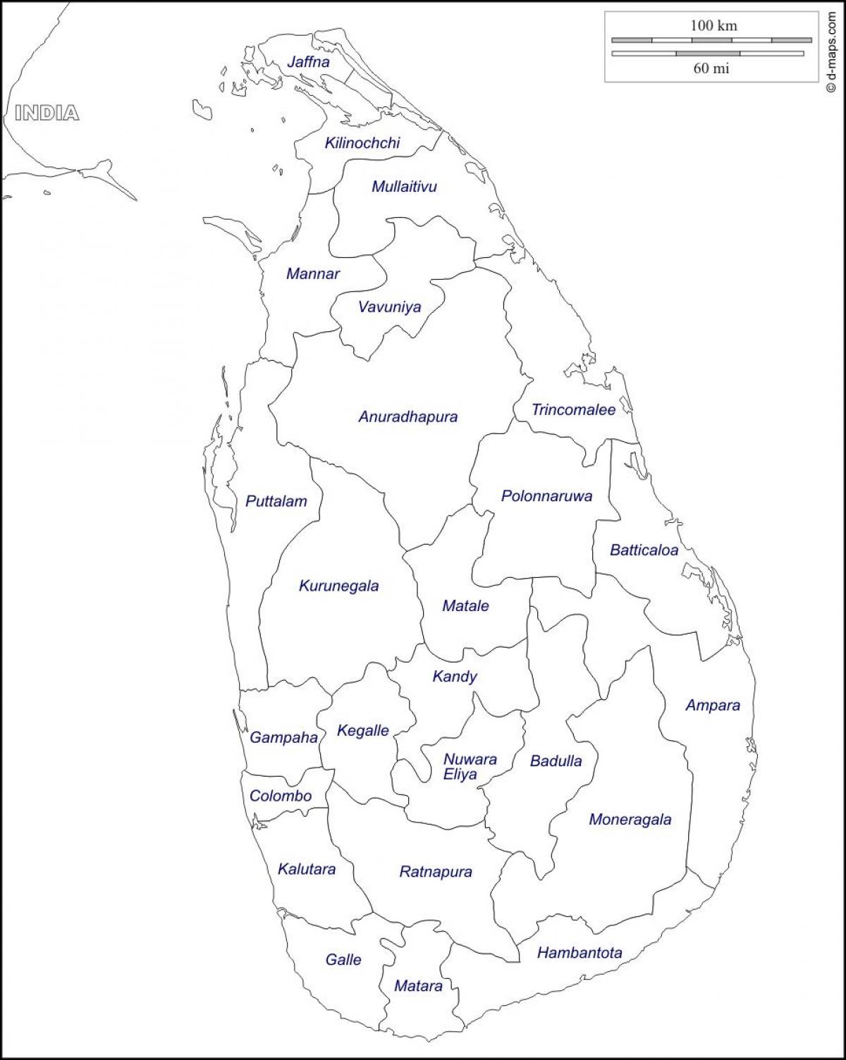 Sri Lanka desenho do mapa