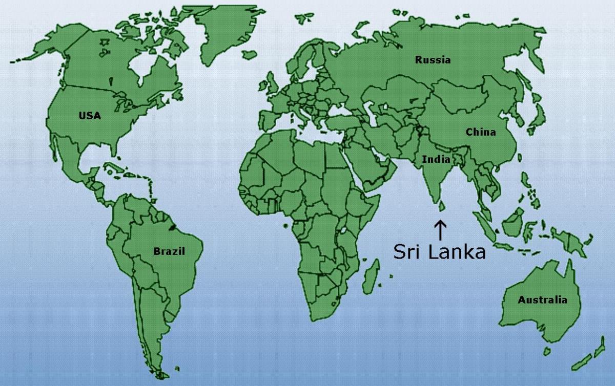Sri Lanka localização no mapa