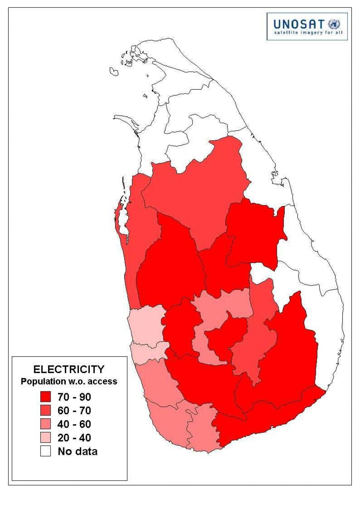 Sri Lanka população mapa