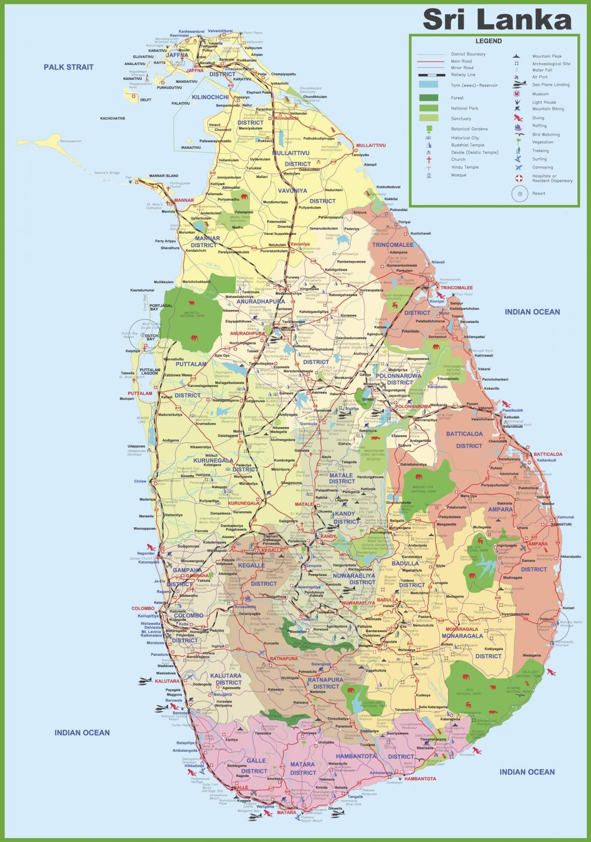 mapa do Sri Lanka aldeia