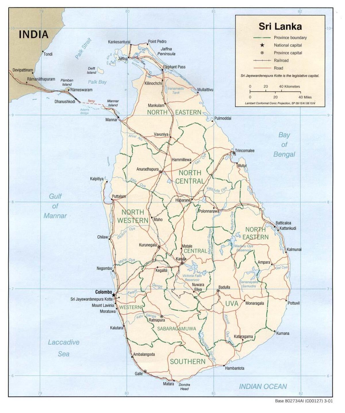 Sri Lanka mapa de ônibus