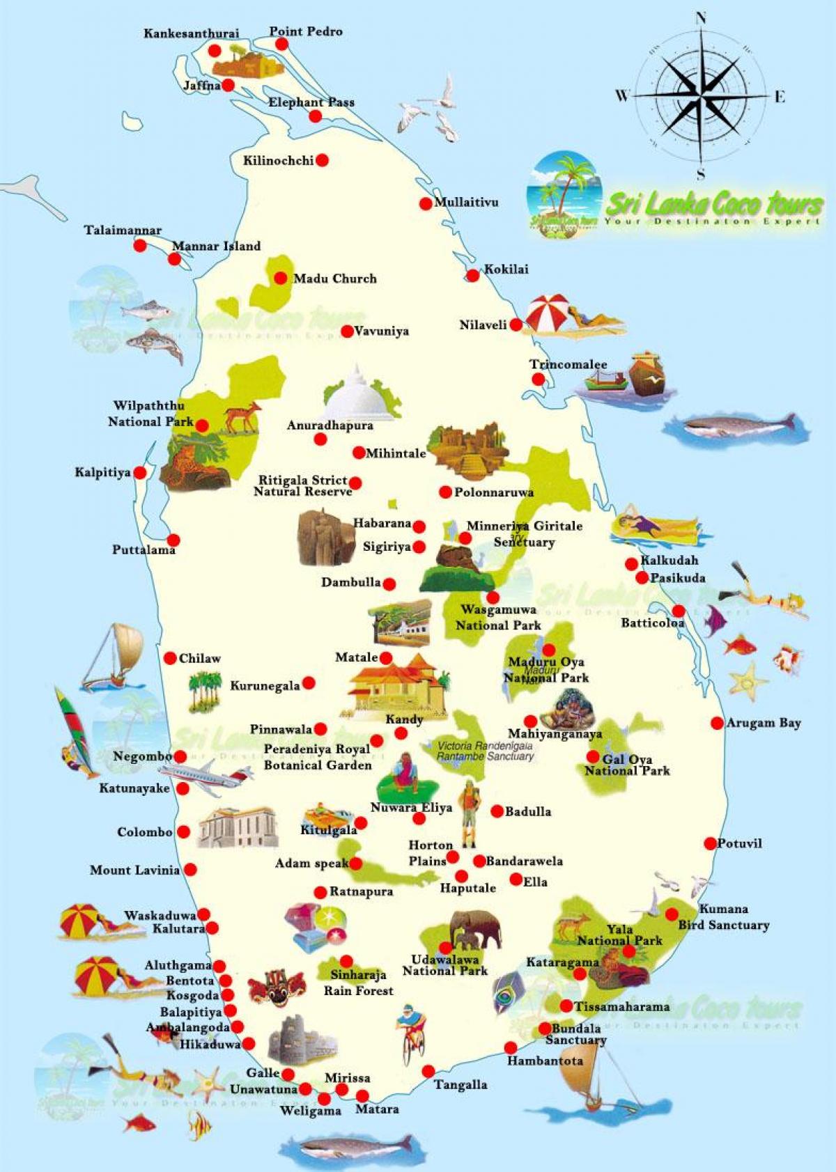 mapa de unawatuna Sri Lanka