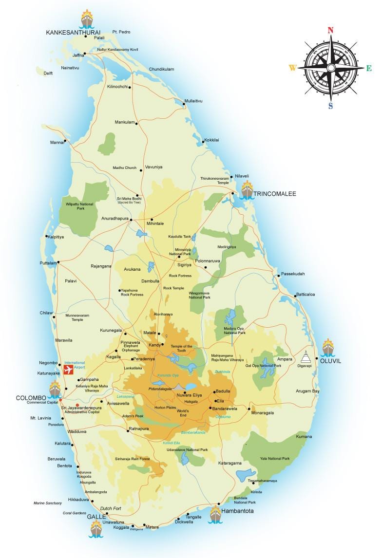 mapa de identificação do office Sri Lanka