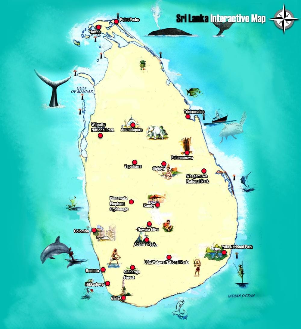adam pico mapa do Sri Lanka