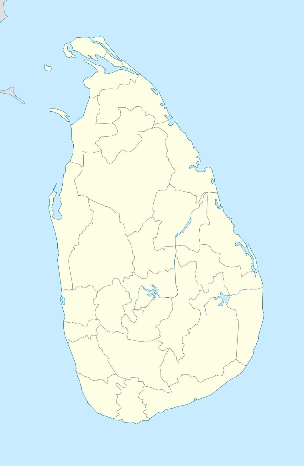 mapa do Sri Lanka, da divisão de secretaria