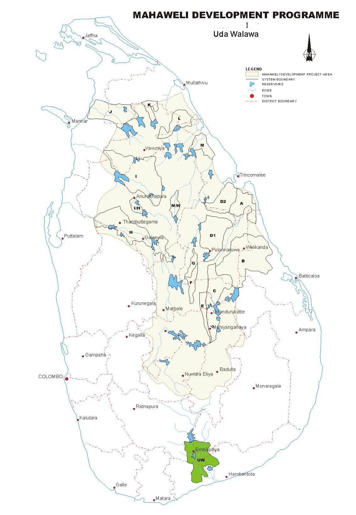 mapa de tanques no Sri Lanka