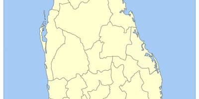 Mapa do sul do Sri Lanka