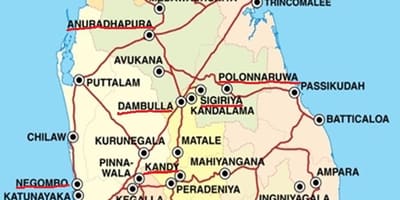 Ella mapa do Sri Lanka