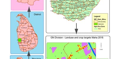 Mapa de gn divisão mapa do Sri Lanka