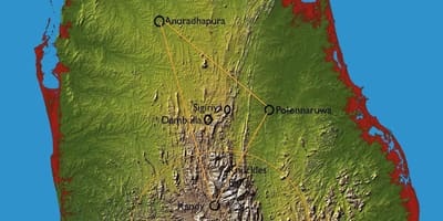 Mapa da colina, Sri Lanka, país