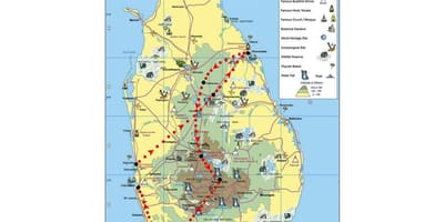 Mapa de símbolos no Sri Lanka