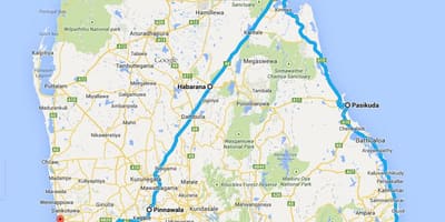 Sri Lanka melhores praias mapa