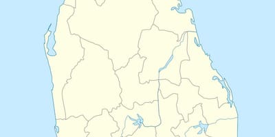 Mapa do Sri Lanka, da divisão de secretaria