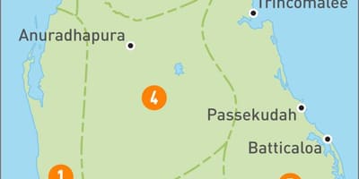 Mapa do Sri Lanka regiões