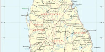 Aeroportos do Sri Lanka mapa