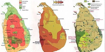 Mapa do Sri Lanka agricultura