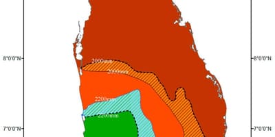 Sri Lanka zona climática mapa