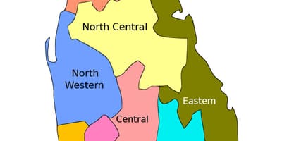 Sri Lanka mapa com os estados