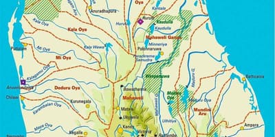 Mapa do Sri Lanka geografia
