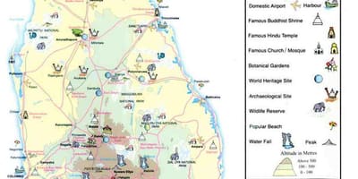 Mapa do Sri Lanka informações mapa