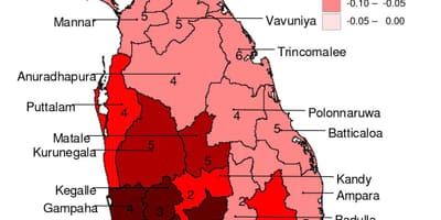 Mapa do Sri Lanka malária