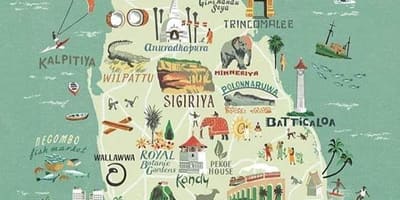 Mapa do Sri Lanka mapa cartaz