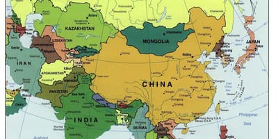 Sri Lanka mapa na ásia