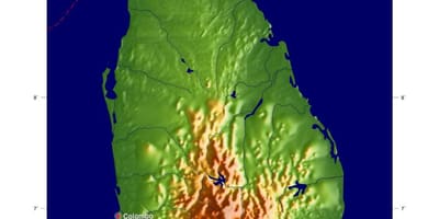 Mapa do Sri Lanka elevação