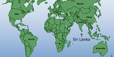 Sri Lanka localização no mapa