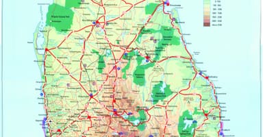 Mapa do Sri Lanka transporte