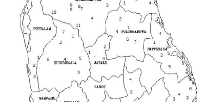 Mapa do Sri Lanka mapa em preto e branco