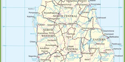 Mapa do Sri Lanka político