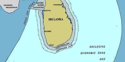 Mapa do Sri Lanka mar