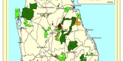 Parques nacionais Sri Lanka mapa