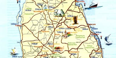 Sri Lanka lugares para visitar mapa