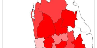 Sri Lanka população mapa