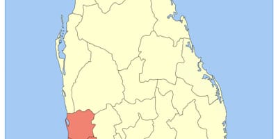 Mapa do Sri Lanka província ocidental