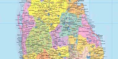 Mapa do Sri Lanka roteiro cingalês