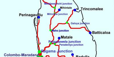 Trens no Sri Lanka mapa