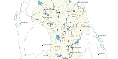 Mapa de tanques no Sri Lanka